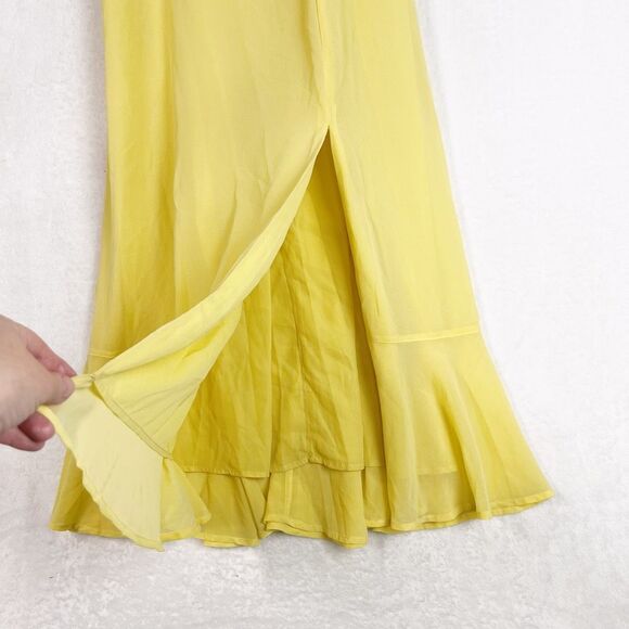 Lulus Summer Invite Yellow Tie-Strap Tiered Midi Dress Size XS NWT - Picture 7 of 11